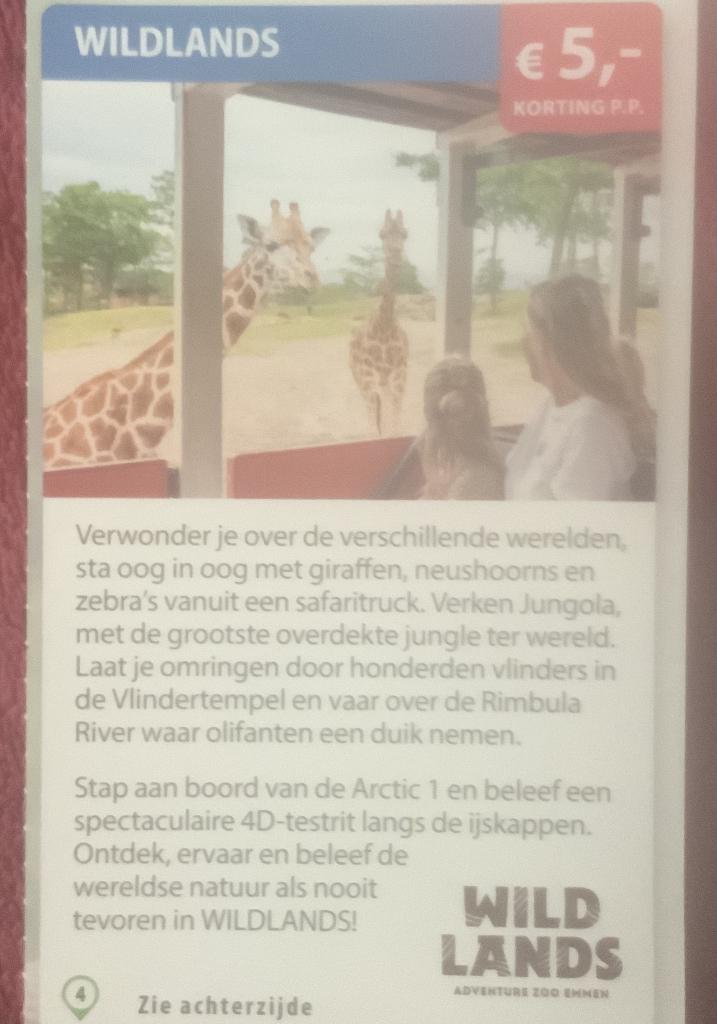 Wildlands Adventure Zoo Emmen Voordeelbon, Drie personen of meer, Dierentuinbon
