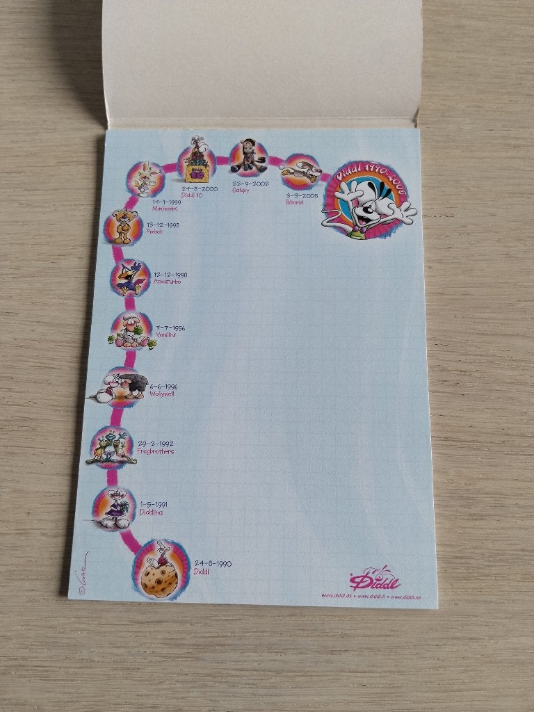 Zeldzaam Diddl A5 blaadje 15 jaar bestaan 1990 - 2005, Ophalen of Verzenden, Zo goed als nieuw, Papier, Kaart of Schrift