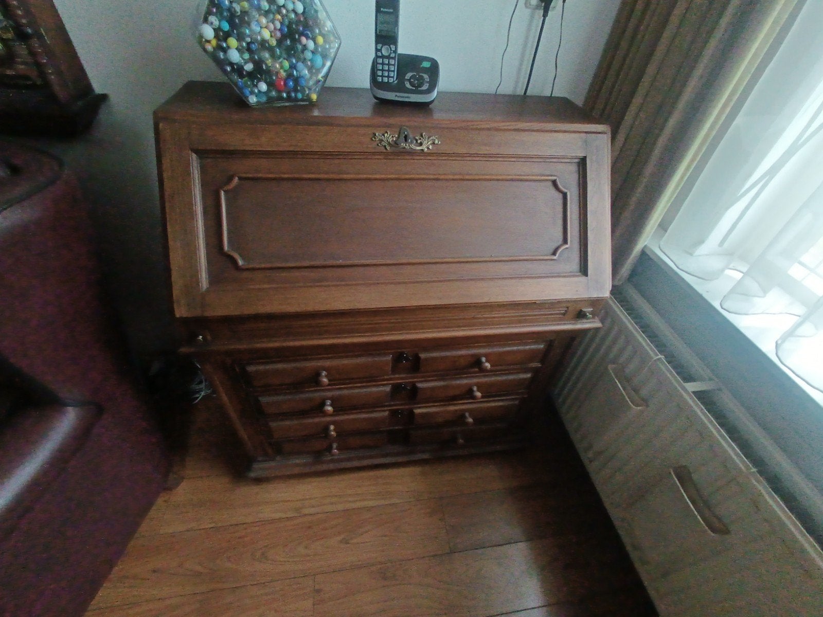 Eiken  retro vintage bureau afhalen in Bellingwolde, Ophalen