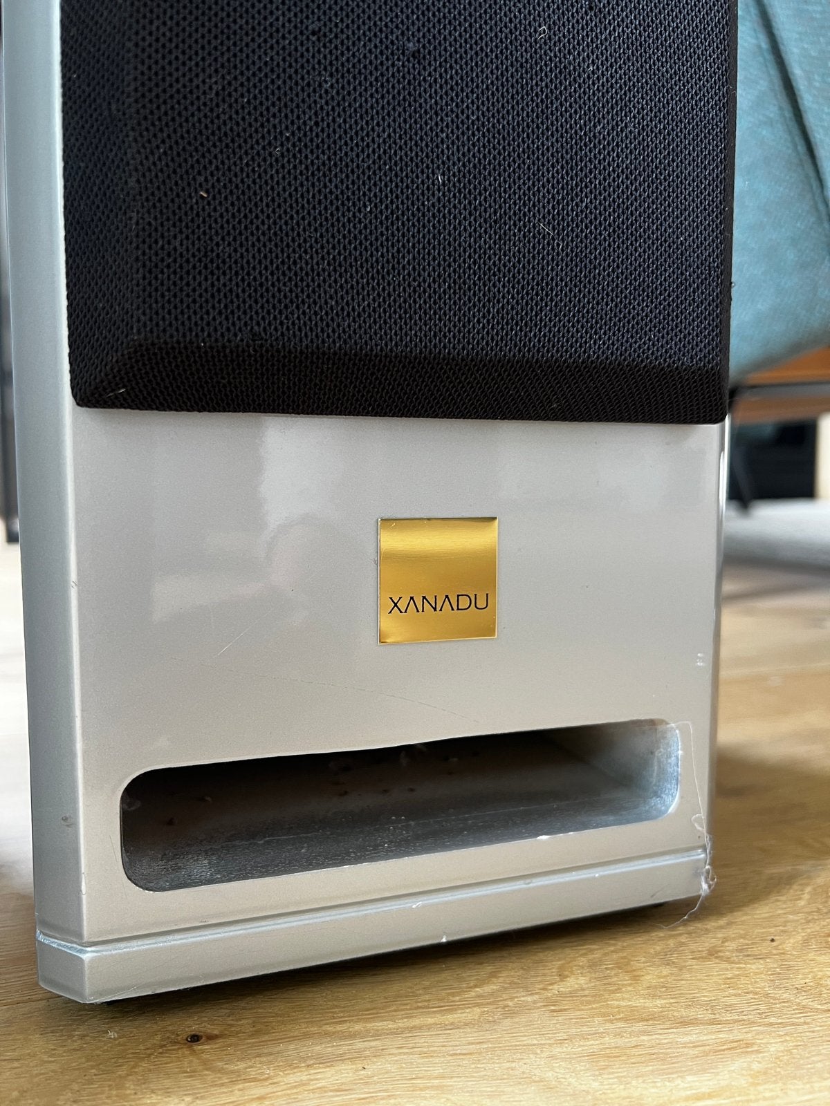 Xanadu Vloerstaande Luidsprekers - Zilver/Zwart, Vloerstaande luidspreker, Gebruikt, Inclusief kabels, 60 tot 120 watt