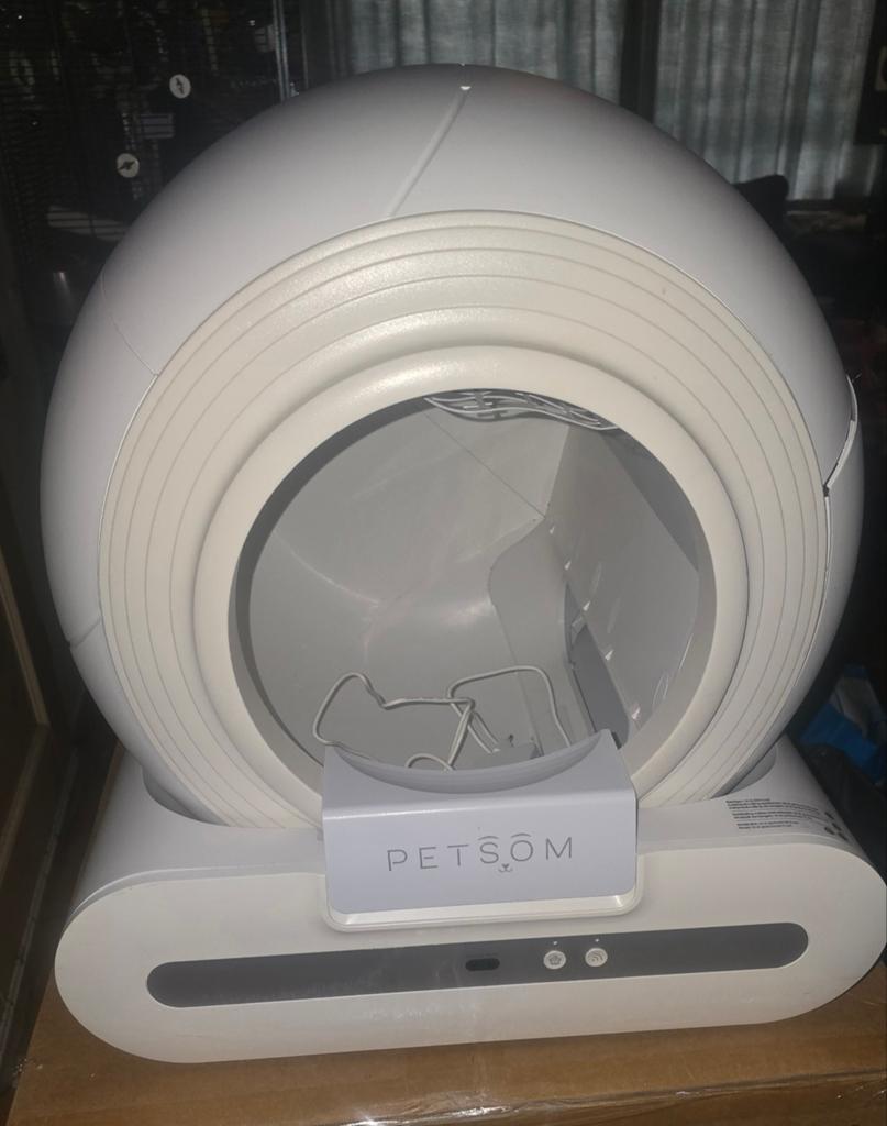 Petsom automatische kattenbak z.g.a.n. met nieuwe geurfilter, Ophalen of Verzenden, Zelfreinigend, Zo goed als nieuw, Gesloten