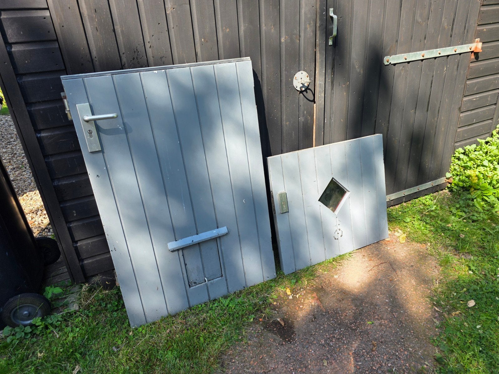 Massief hardhouten 2-delige voordeur, Ophalen, Gebruikt, 80 tot 100 cm, Minder dan 200 cm