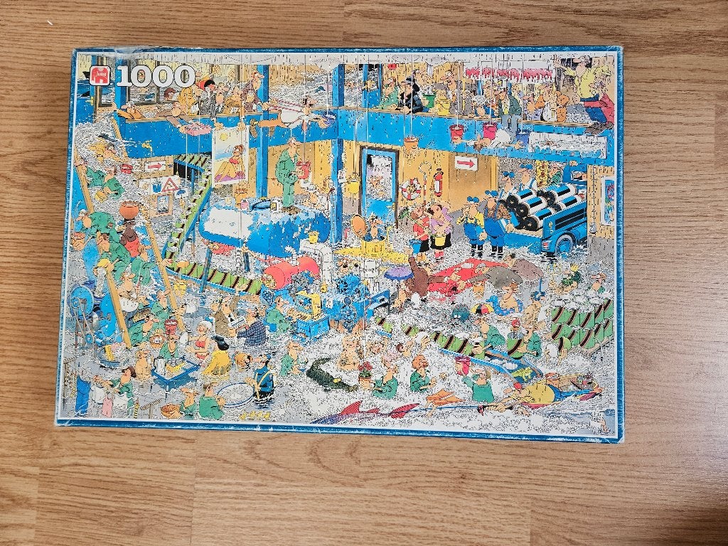 Jan van Haasteren De lekkage, Ophalen of Verzenden, 500 t/m 1500 stukjes, Gebruikt, Legpuzzel