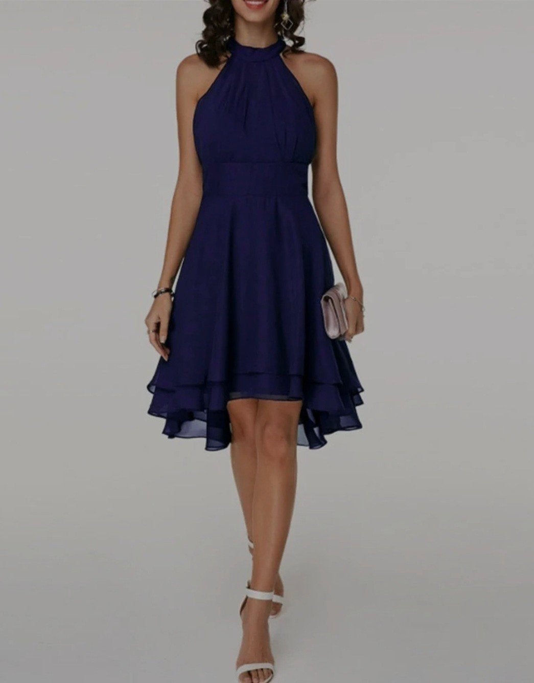 Donkerblauw cocktailjurkje - Nieuw - Maat M, Maat 38/40 (M), Blauw, Nieuw, Ophalen of Verzenden