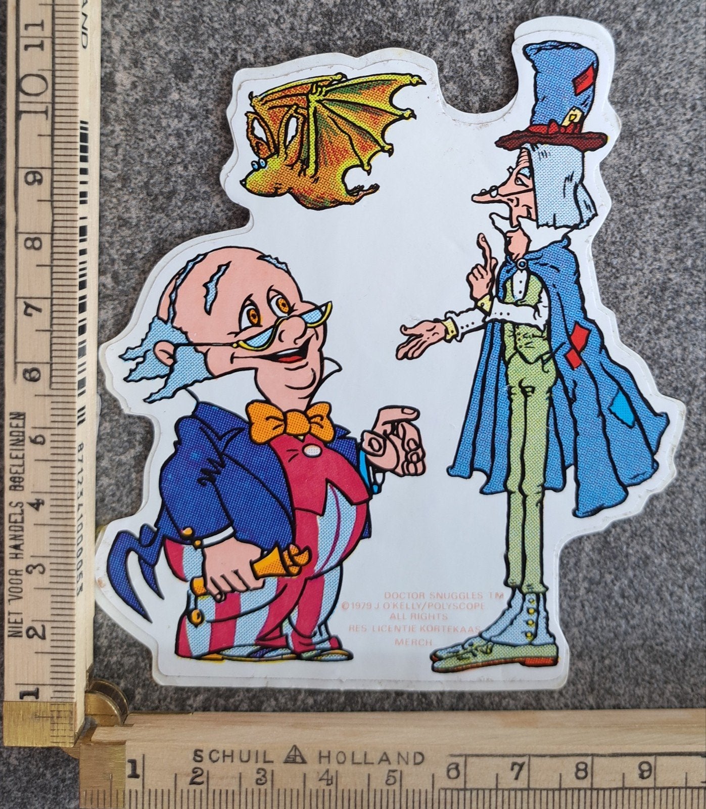 vintage sticker Doctor Snuggles animatie serie tekenfilm, Ophalen of Verzenden, Zo goed als nieuw
