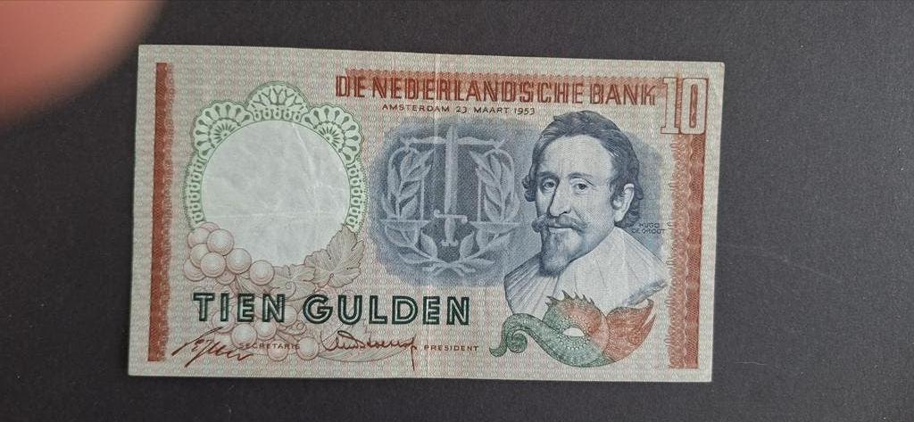 Nederland 10 gulden 1953 Pl 45.a2., Ophalen of Verzenden, 10 gulden