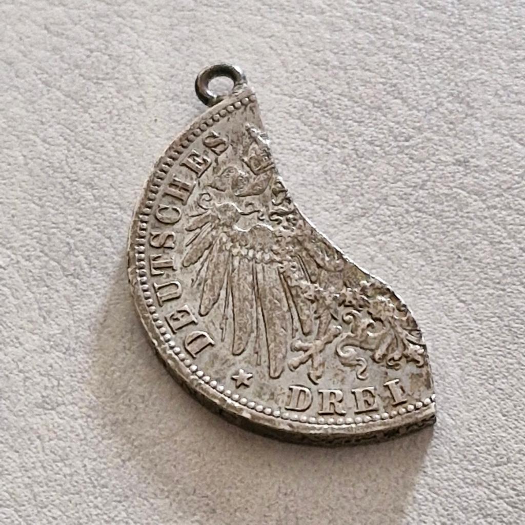 Partner/relatiehanger zilveren 3 Mark hanger met oogje, Ophalen of Verzenden, Zo goed als nieuw, Zilver, Zilver