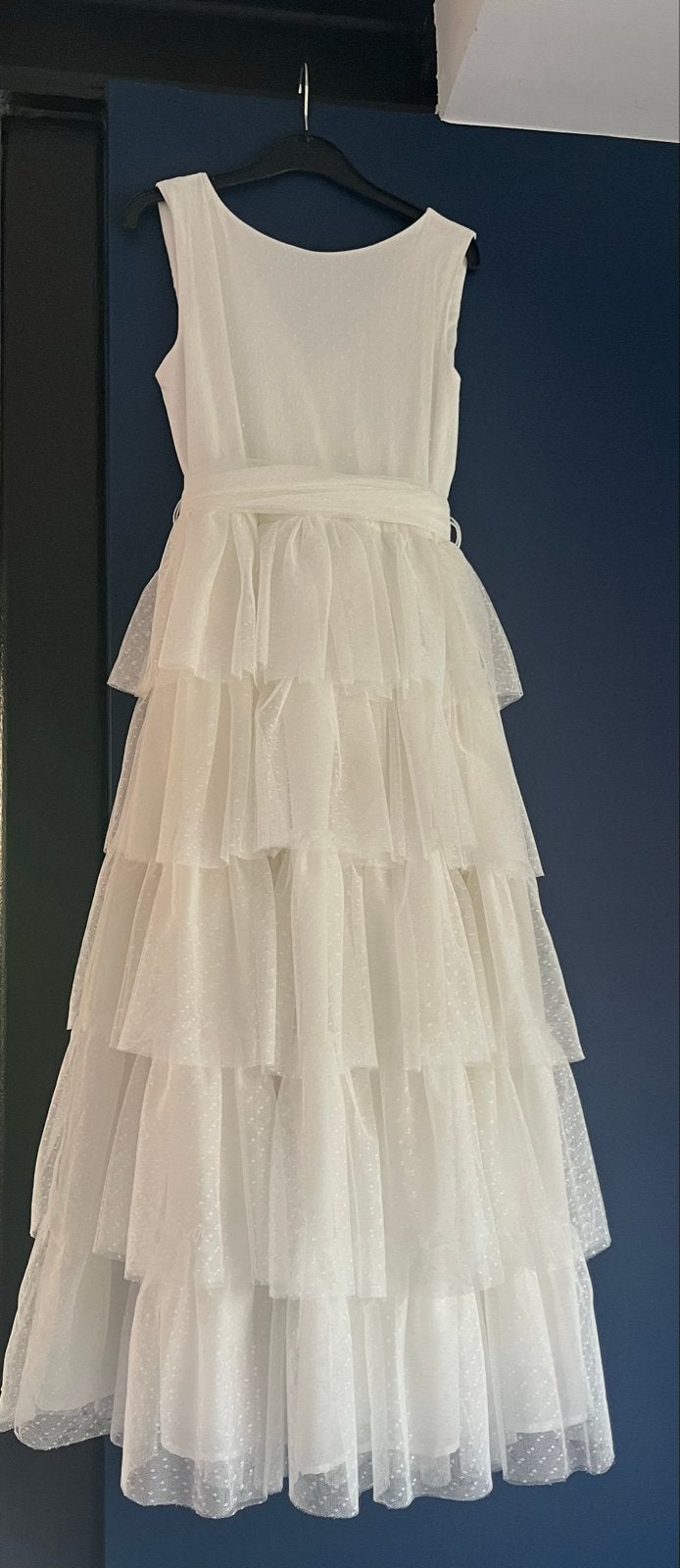 Mango Kids A-lijn witte feestjurk maat 146, Kinderen en Baby's, Ophalen, Gebruikt, Meisje, Jurk of Rok