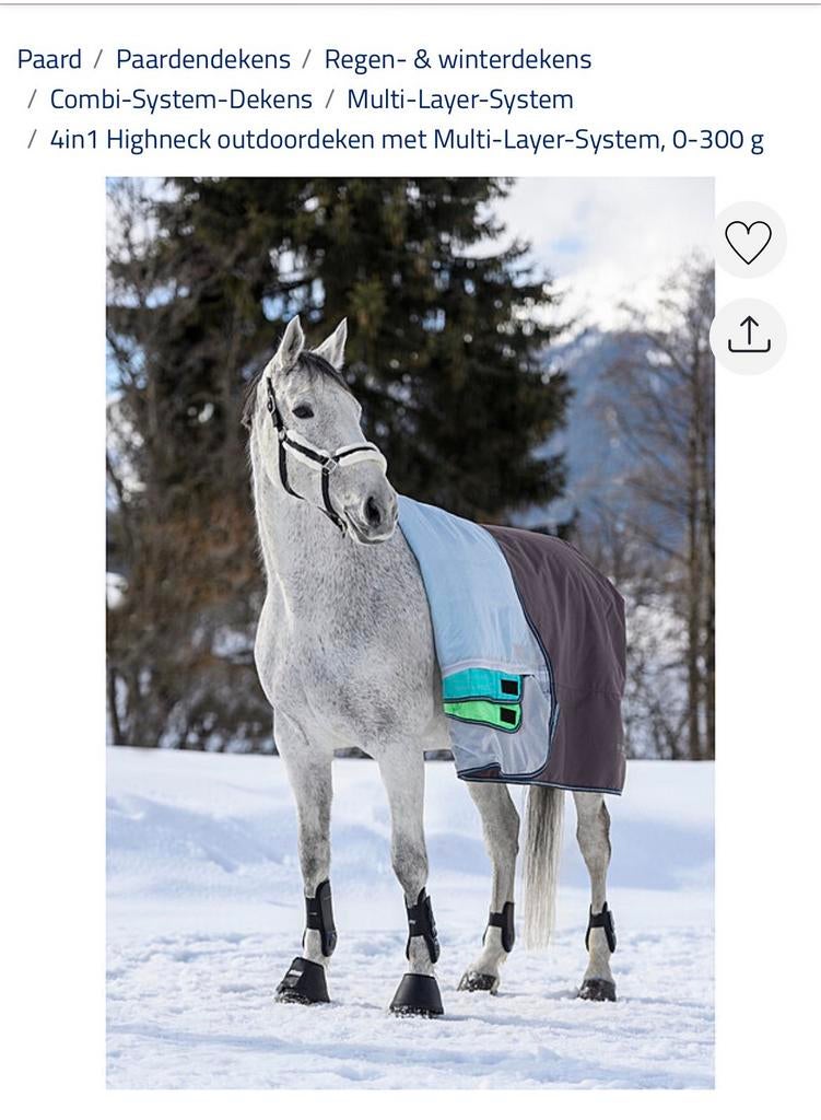 Combi paardendeken multi-layer-systeem Felix Bühler 155cm, Ophalen of Verzenden, Zo goed als nieuw
