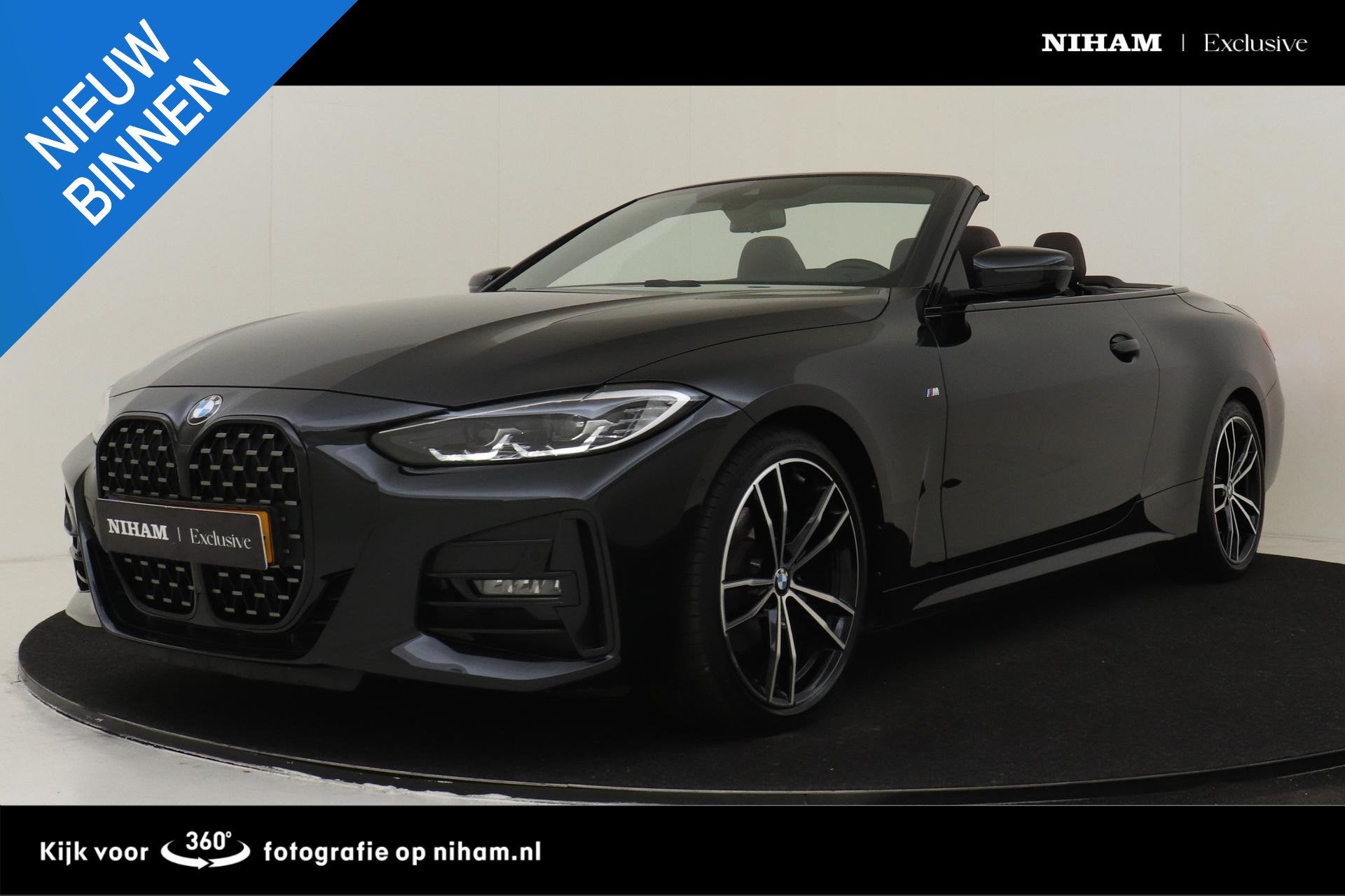 BMW 4-SERIE CABRIO 420I HIGH EXECUTIVE -M-SPORT|SHADOW.LINE|, Achterwielaandrijving, Gebruikt, 4 stoelen, Alcantara