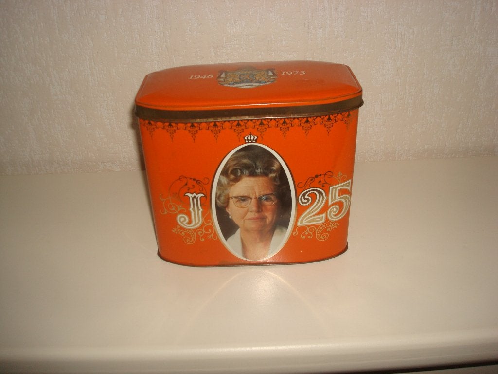 Blik Juliana 25 jaar koningin, Ophalen of Verzenden, Gebruikt, Nederland