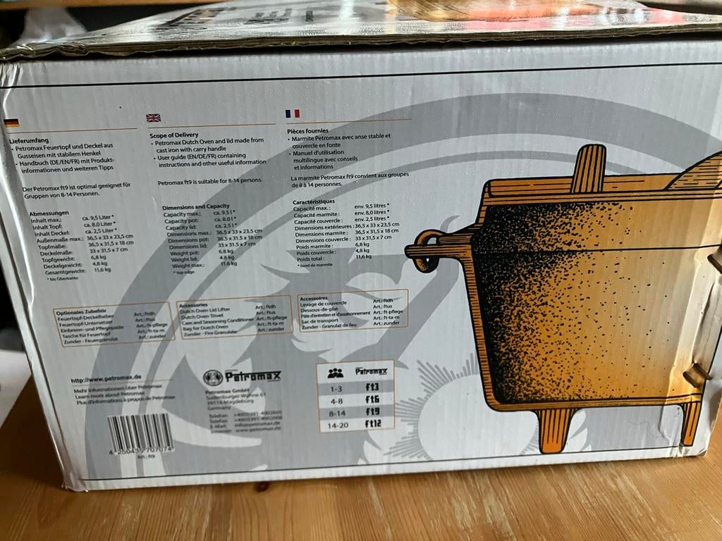 Petromax FT9 Dutch Oven - Nieuw in doos, Overige typen, Nieuw, Ophalen of Verzenden, Zwart
