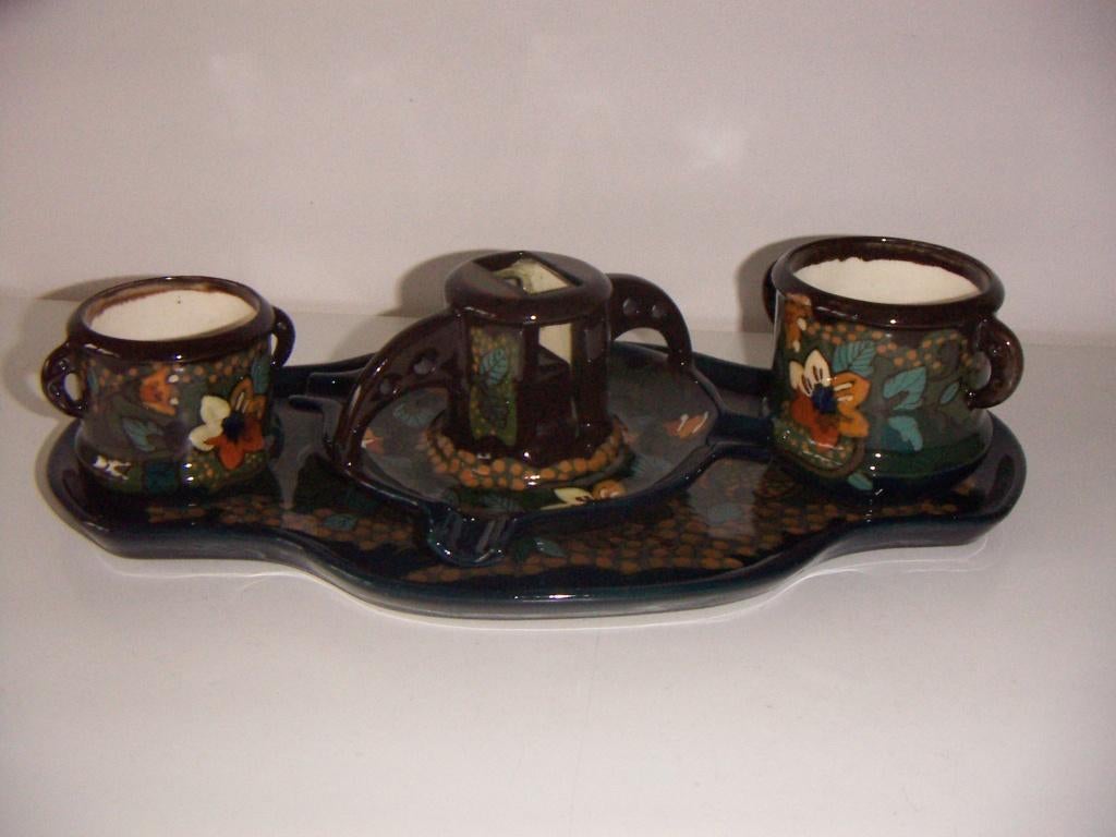 Arnhem plateel keramiek rookstel jr.ca.1910. Deco. Gelri., Antiek en Kunst, Ophalen of Verzenden