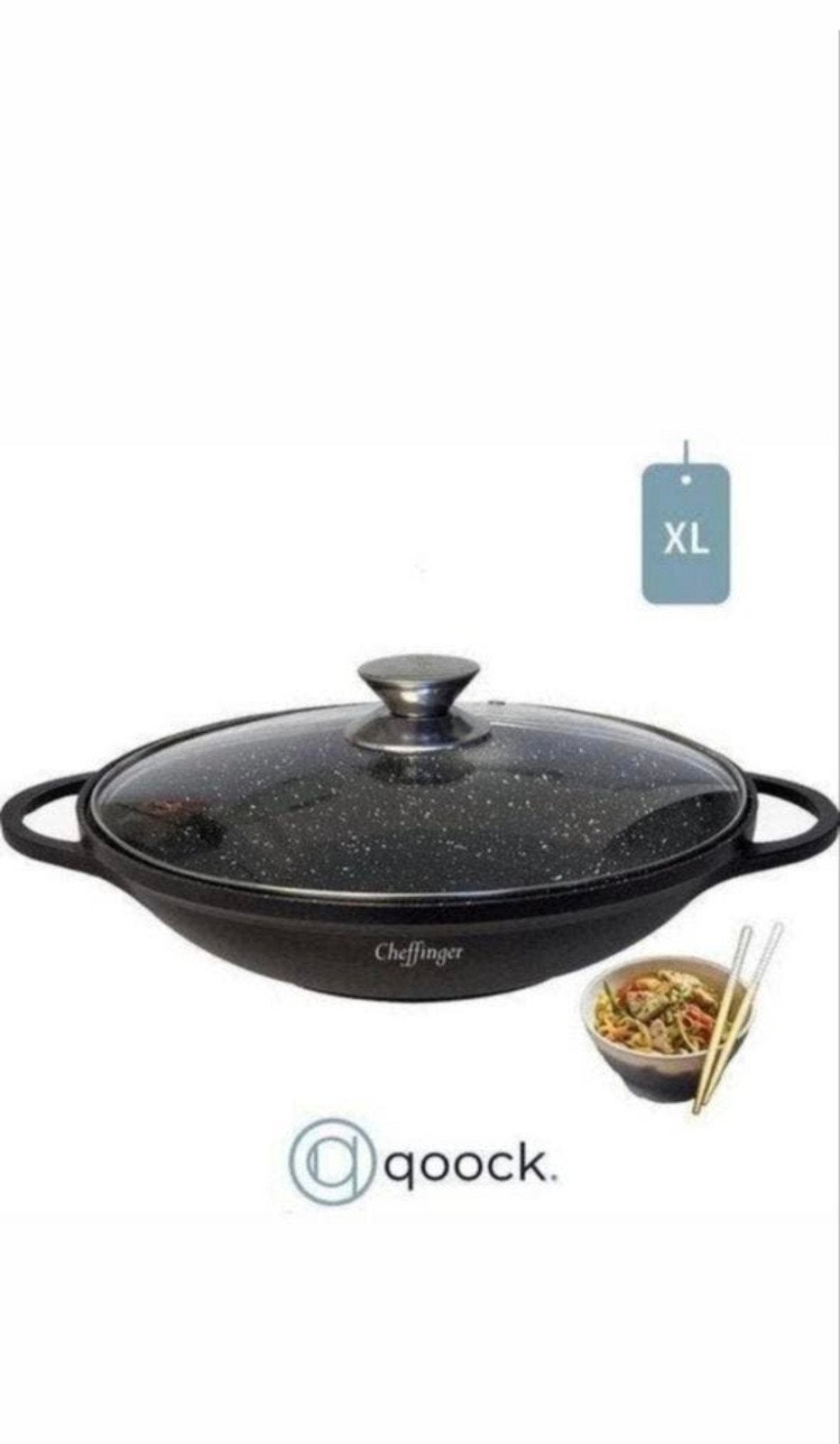 Nieuwe Wokpan 36cm met dubbele anti-aanbaklaag vaste prijs, Met deksel, Ophalen of Verzenden, Nieuw, Wok