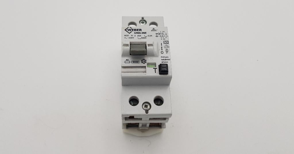 Weber Groepenkast Aardlekschakelaar 25A 300mA 230V (1x), Gebruikt, Onbekend, Ophalen of Verzenden, Onbekend