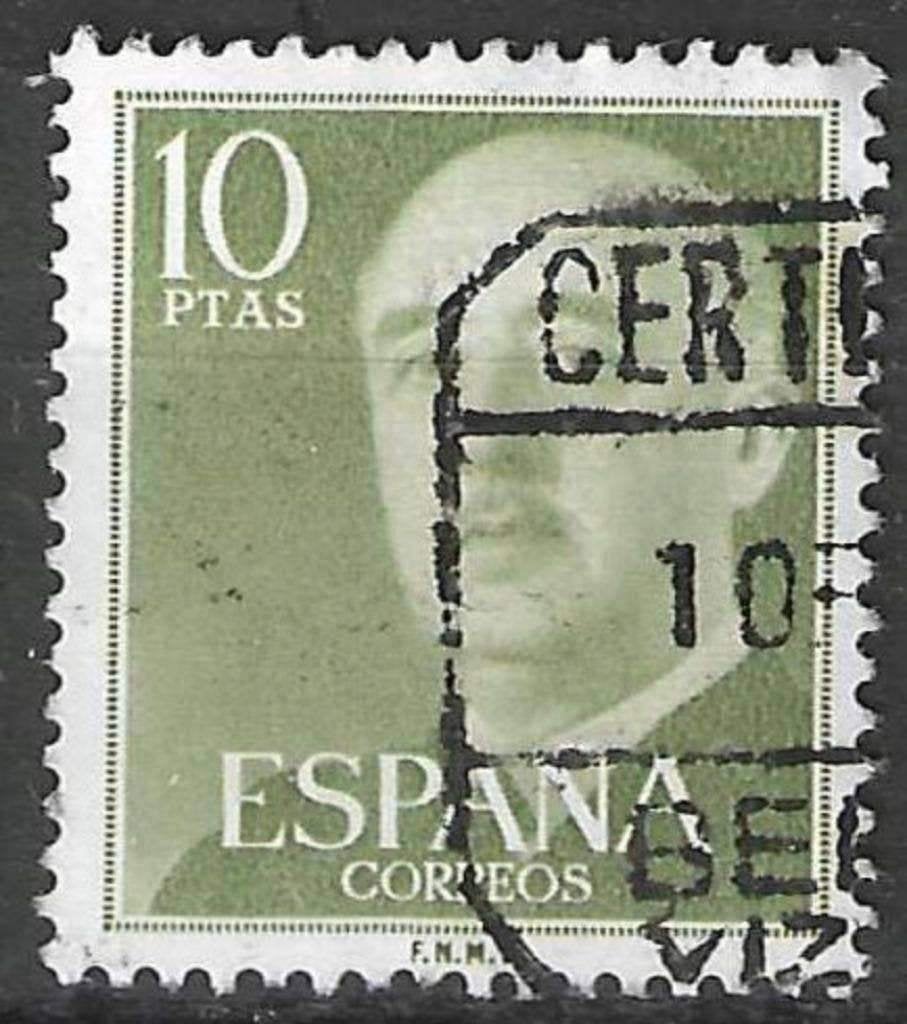 Spanje 1955-1958 - Yvert 869 - Generaal Francisco Franc(ST), Postzegels en Munten, Verzenden, Gestempeld