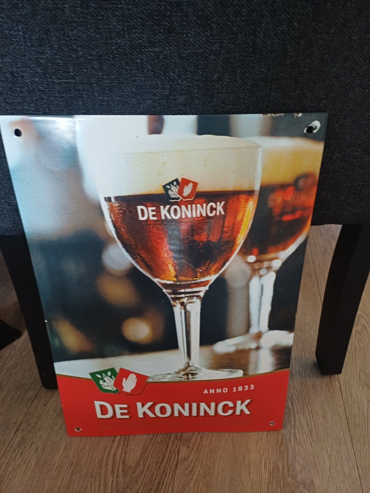 Vintage De Koninck Reclamebord - Antwerps Bier, Ophalen of Verzenden, Gebruikt, Reclamebord