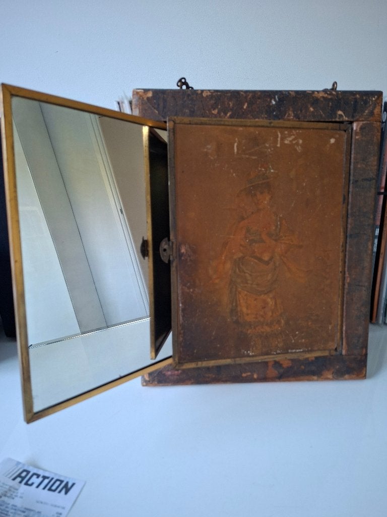 Foto 4 van Spiegel, Frans antiek, drieluikspiegel, 1876