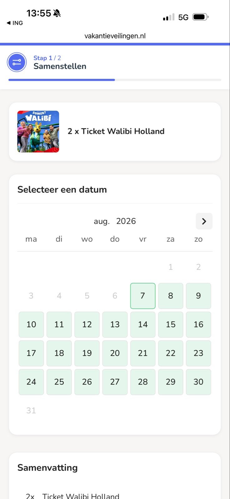 2 tickets Walibi Holland, Twee personen, Ticket of Toegangskaart