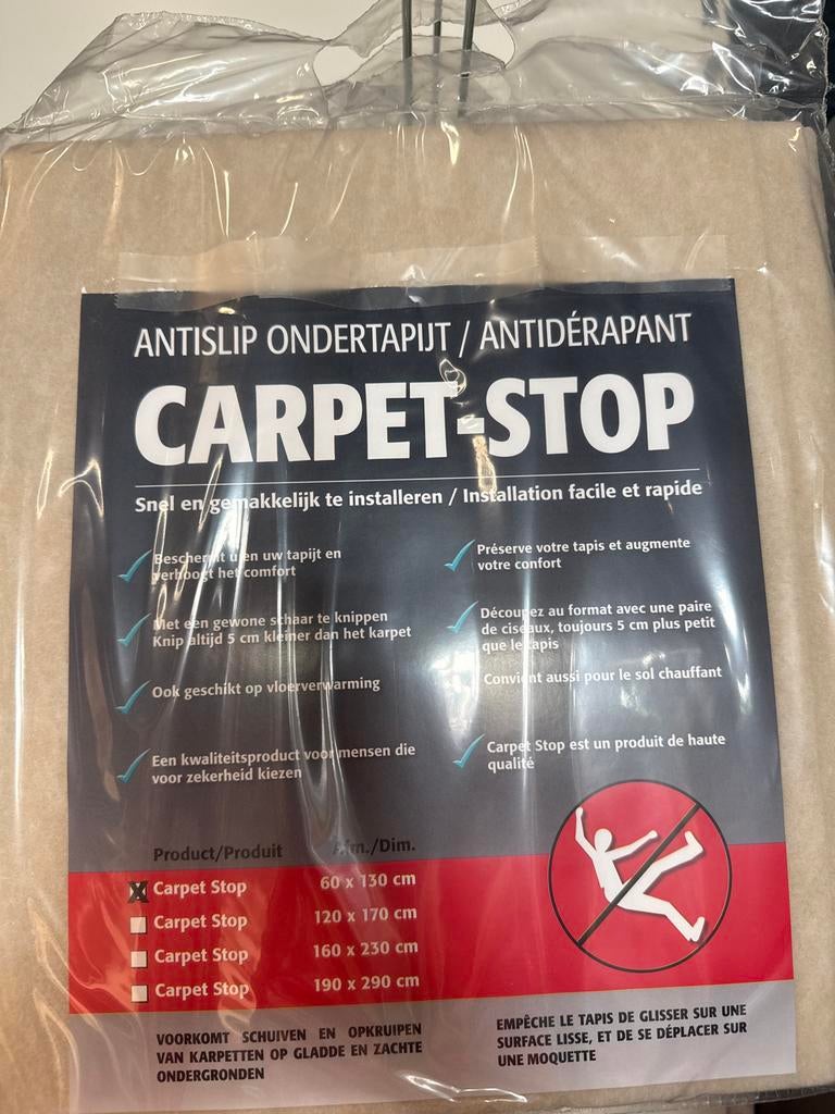 Antislip ondertapijt Carpet Stop 60 x 130 cm 2 stuks €10.-, 100 tot 150 cm, Beige, Nieuw, Rechthoekig