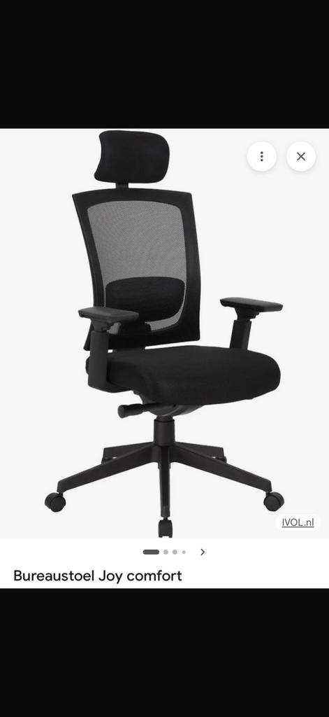 Bureaustoel Joy comfort - Zilveren stervoet, Ophalen, Nieuw, Zwart