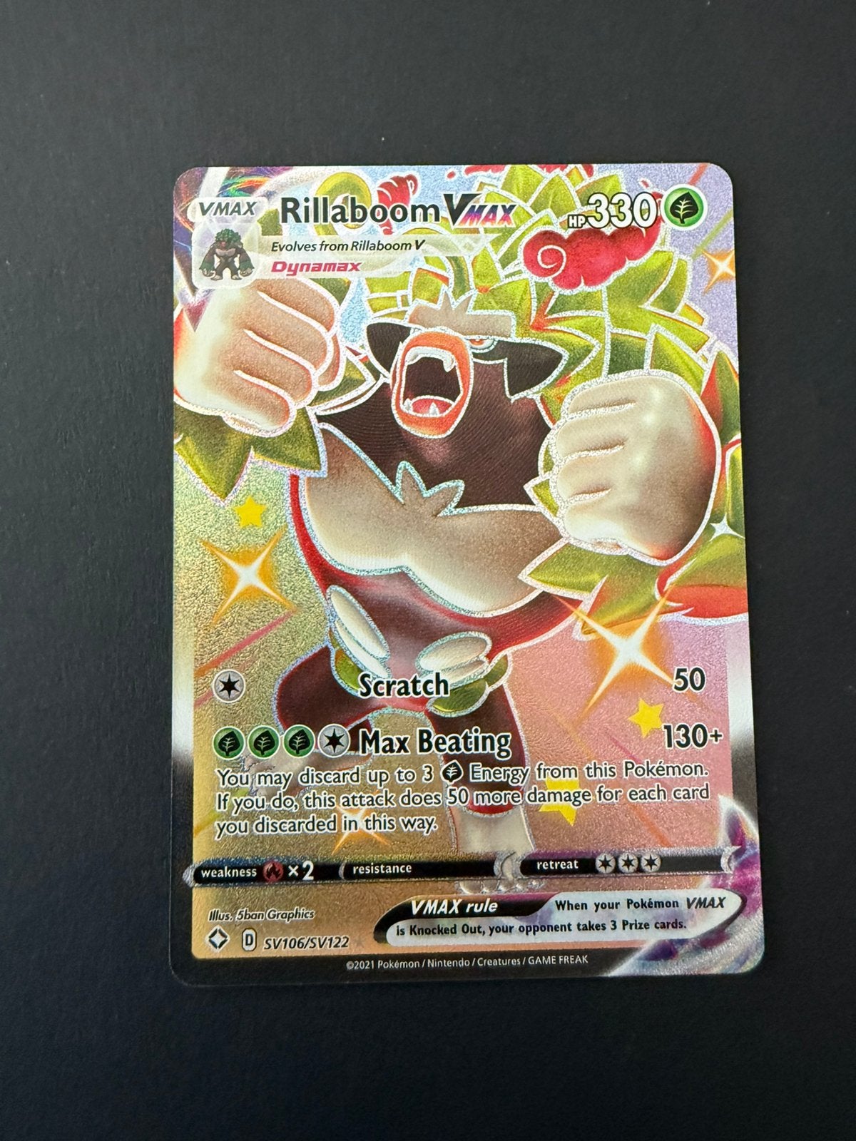 Shining Fates SV106/SV122 Rillanoom Vmax, Hobby en Vrije tijd, Verzamelkaartspellen | Pokémon, Ophalen of Verzenden, Nieuw, Losse kaart