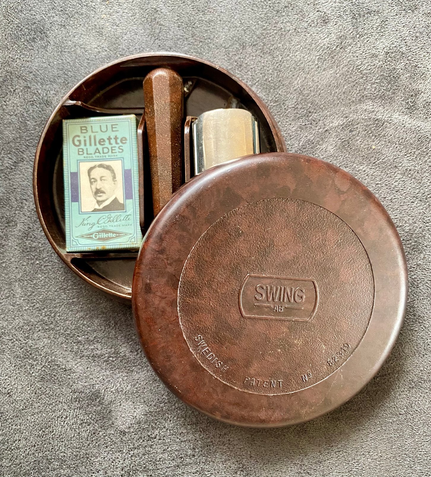 Vintage scheersetje scheerdoos Swing bakeliet, Ophalen of Verzenden