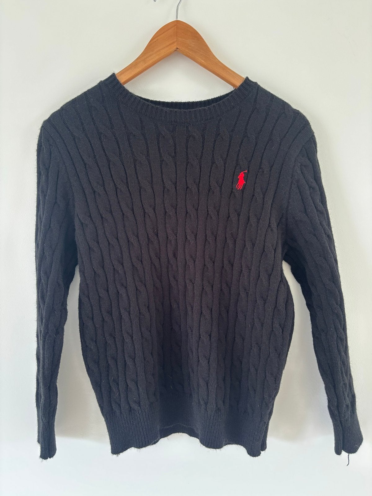 Ralph Lauren kabeltrui NIEUW S, Kleding | Dames, Truien en Vesten, Verzenden, Nieuw, Maat 36 (S), Zwart