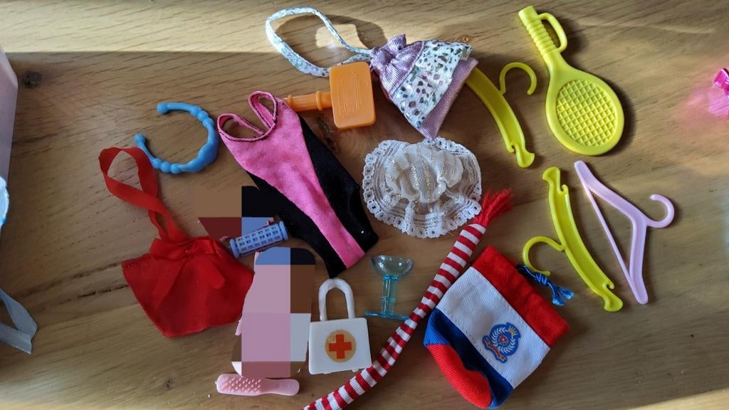Vintage Barbie Mattel en andere Tienerpop badpak krulspeld., Ophalen of Verzenden, Zo goed als nieuw, Fashion Doll