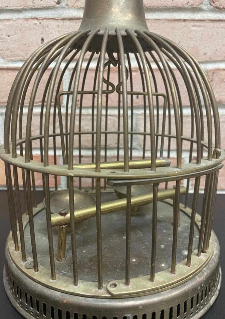 Deco metaal koper messing vogelkooi kooi groot model, Ophalen of Verzenden