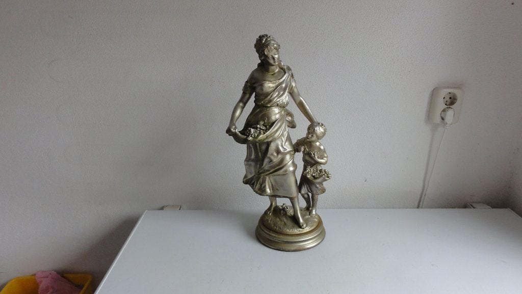 Beeld Polystone, moeder met dochter, Ophalen of Verzenden, Zo goed als nieuw, Mens