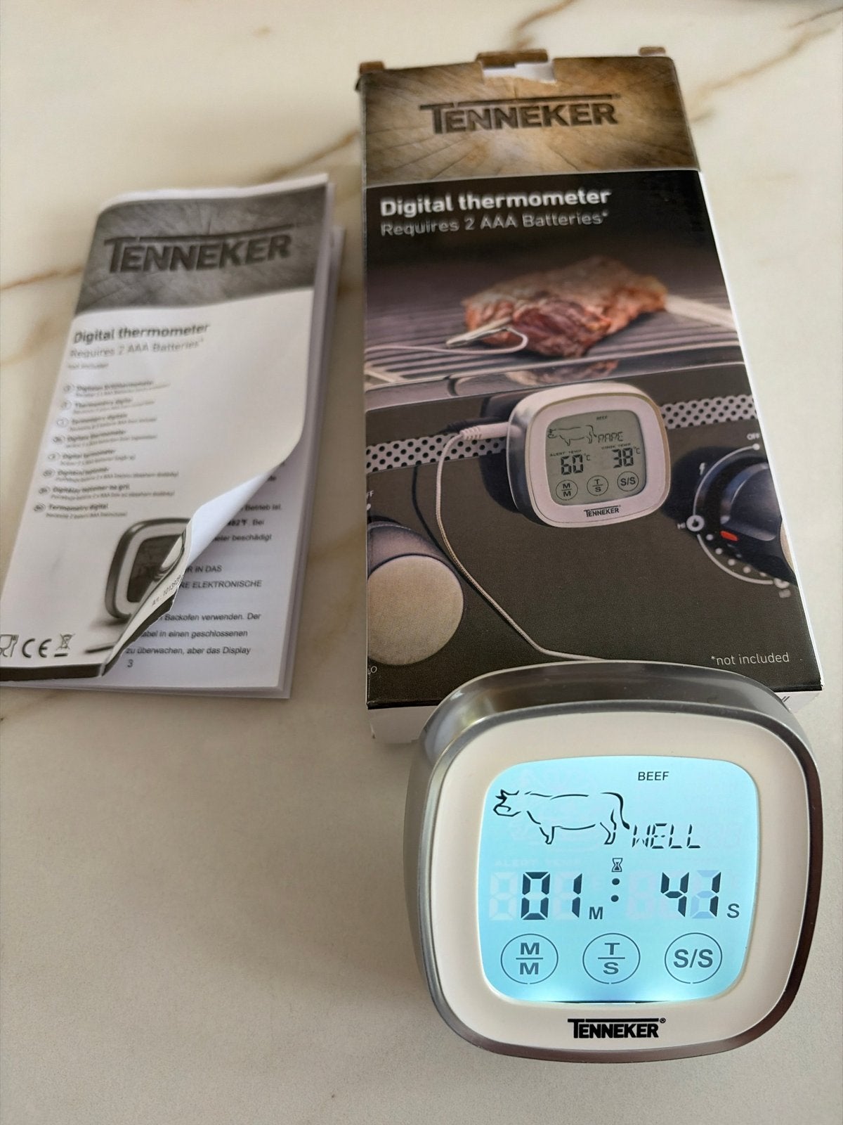Tenneker Digitale Thermometer voor BBQ/Grill, Overige typen, Ophalen of Verzenden, Zo goed als nieuw, Metaal