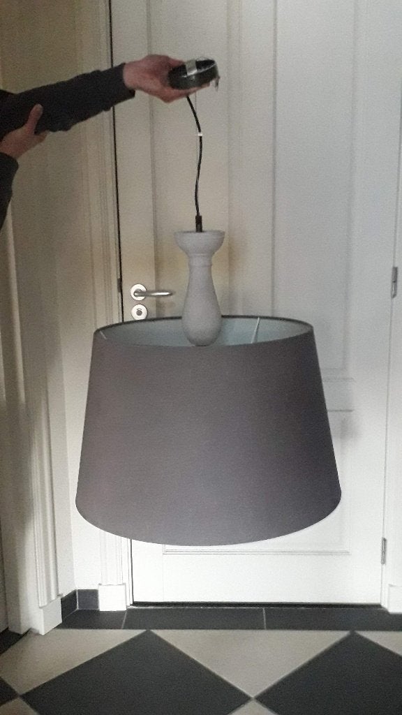 nieuwe grote landelijke hanglamp linnen lampkap 60cm, Ophalen, Nieuw, Textiel, Landelijke grote XXL Hoffz Aura hanglamp unieke