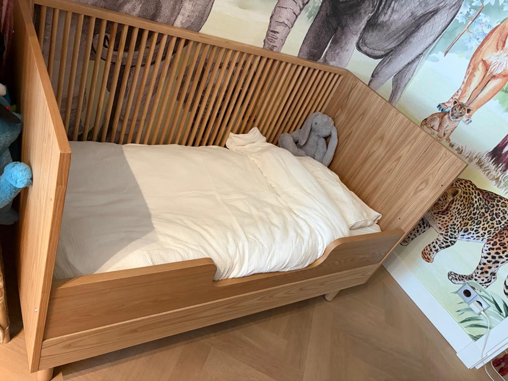 Quax Hai No Ki peuterbed/juniorbed Natural Oak + matras, Ophalen, 70 tot 85 cm, 140 tot 160 cm, Zo goed als nieuw