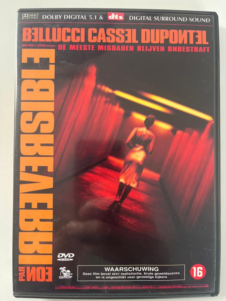 Irreversible DVD - Monica Bellucci, Vincent Cassel, Vanaf 16 jaar, Ophalen of Verzenden, Zo goed als nieuw, Overige genres