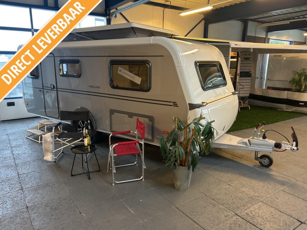 GLOEDNIEUWE ERIBA FEELING 470, Caravans en Kamperen, Bedrijf, Tot en met 3, 5 tot 6 meter, Eriba