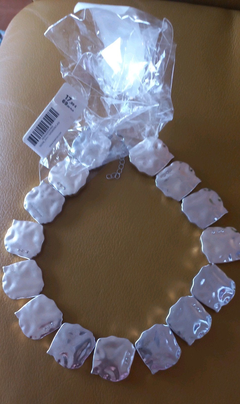 Parfois Zilverkleurige Ketting met Gehamerde Schakels, Overige materialen, Met strass, Nieuw, Ophalen of Verzenden