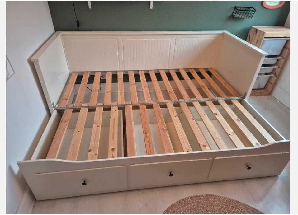 Ikea Hemnes bed-bank, Ophalen, Ikea Hemnes, Wit, Tweepersoons
