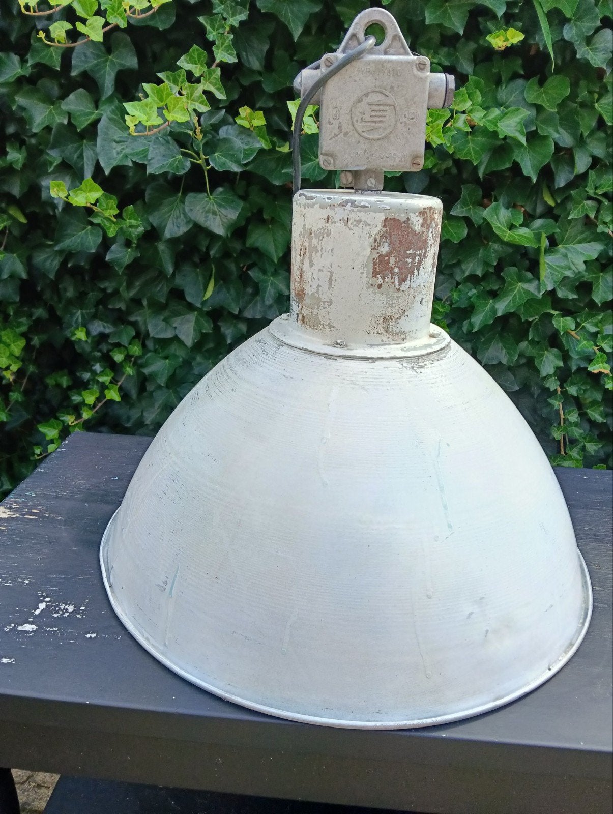 authentieke industriële stationslamp, Ophalen, Gebruikt, E27 (groot), Metaal