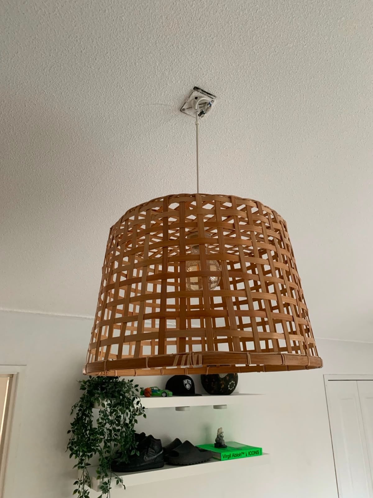 Gevlochten bamboe hanglamp - sfeervol en natuurlijk, Ophalen, Minder dan 50 cm, Hout, Landelijk
