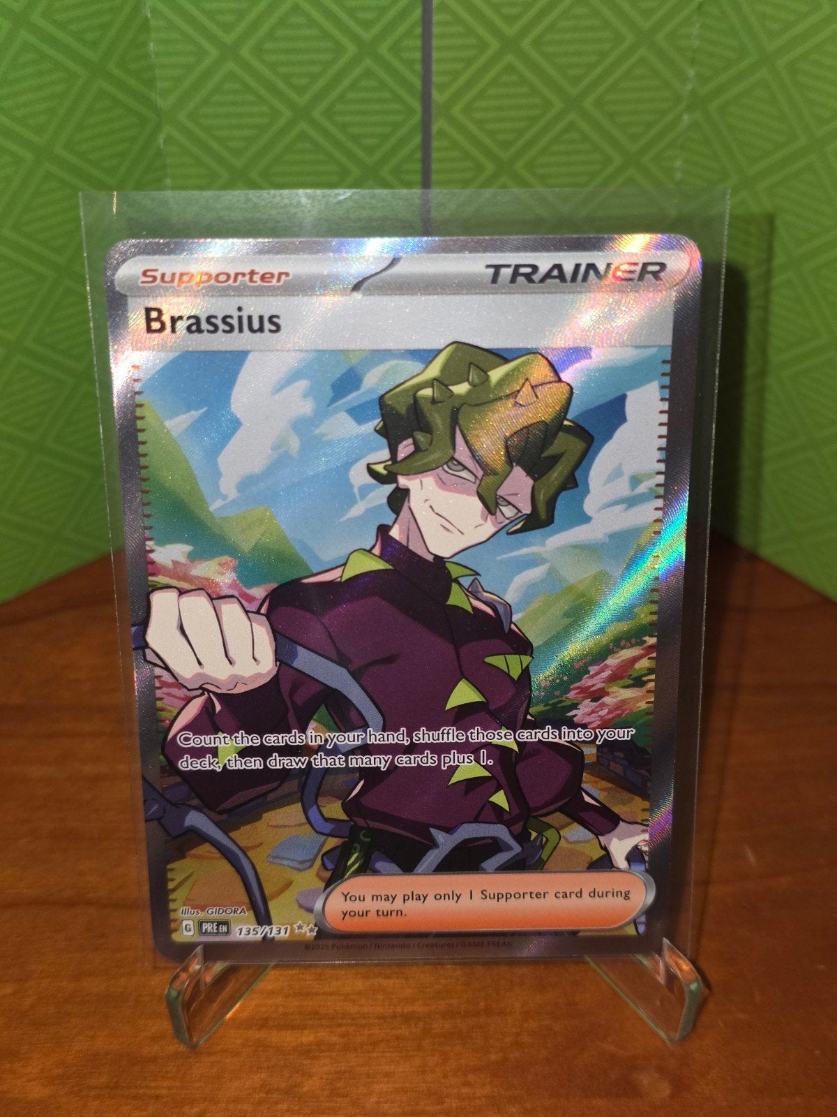 Brassius 135 Pokemon Prismatic Evolutions PRE, Ophalen of Verzenden, Zo goed als nieuw, Losse kaart