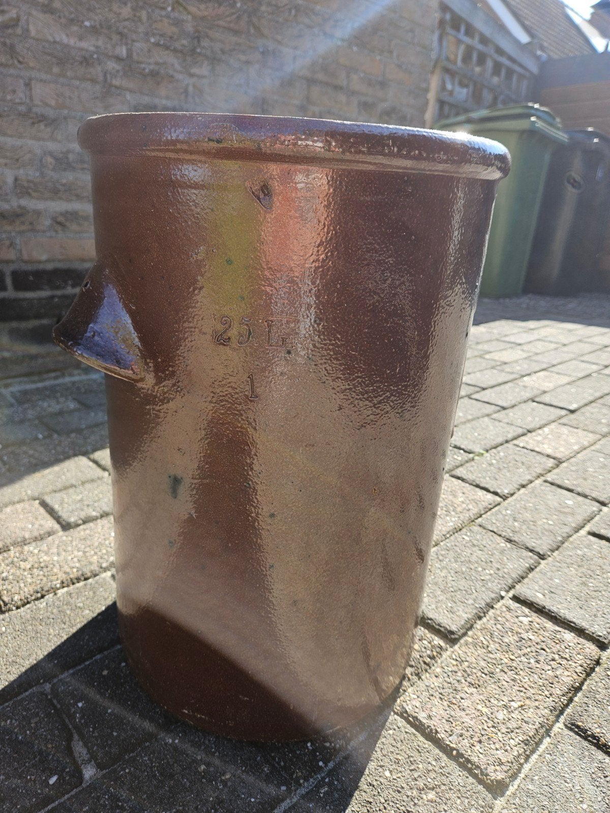 Antieke Bloempot 25L, Keulse pot, Rond, Aardewerk, 40 tot 70 cm, Ophalen