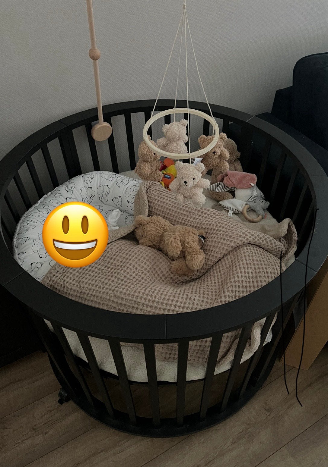Zwarte Box( rond ) Europe Baby Box., Kinderen en Baby's, Boxen, Ophalen, Gebruikt, Rond, In hoogte verstelbaar