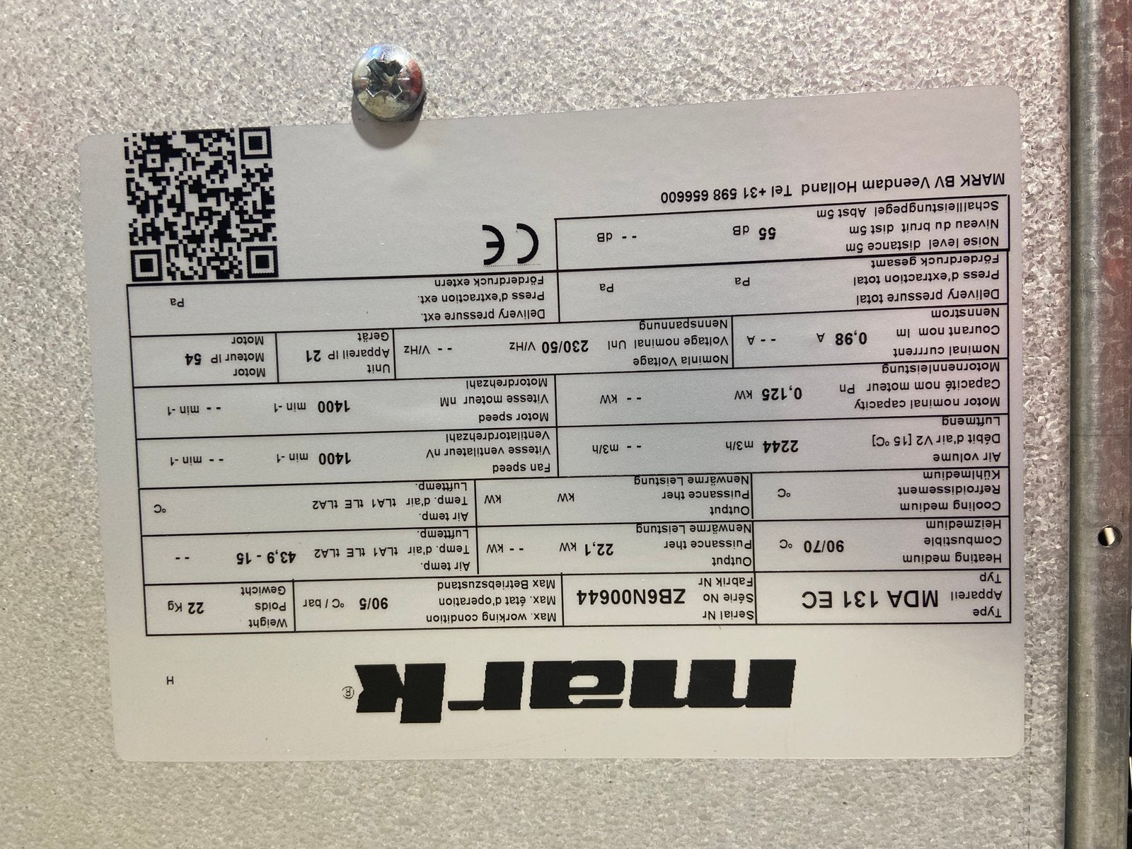 Mark MDA 131 EC Warm Water Unit Werkplaats Kachel, Ophalen, Nieuw