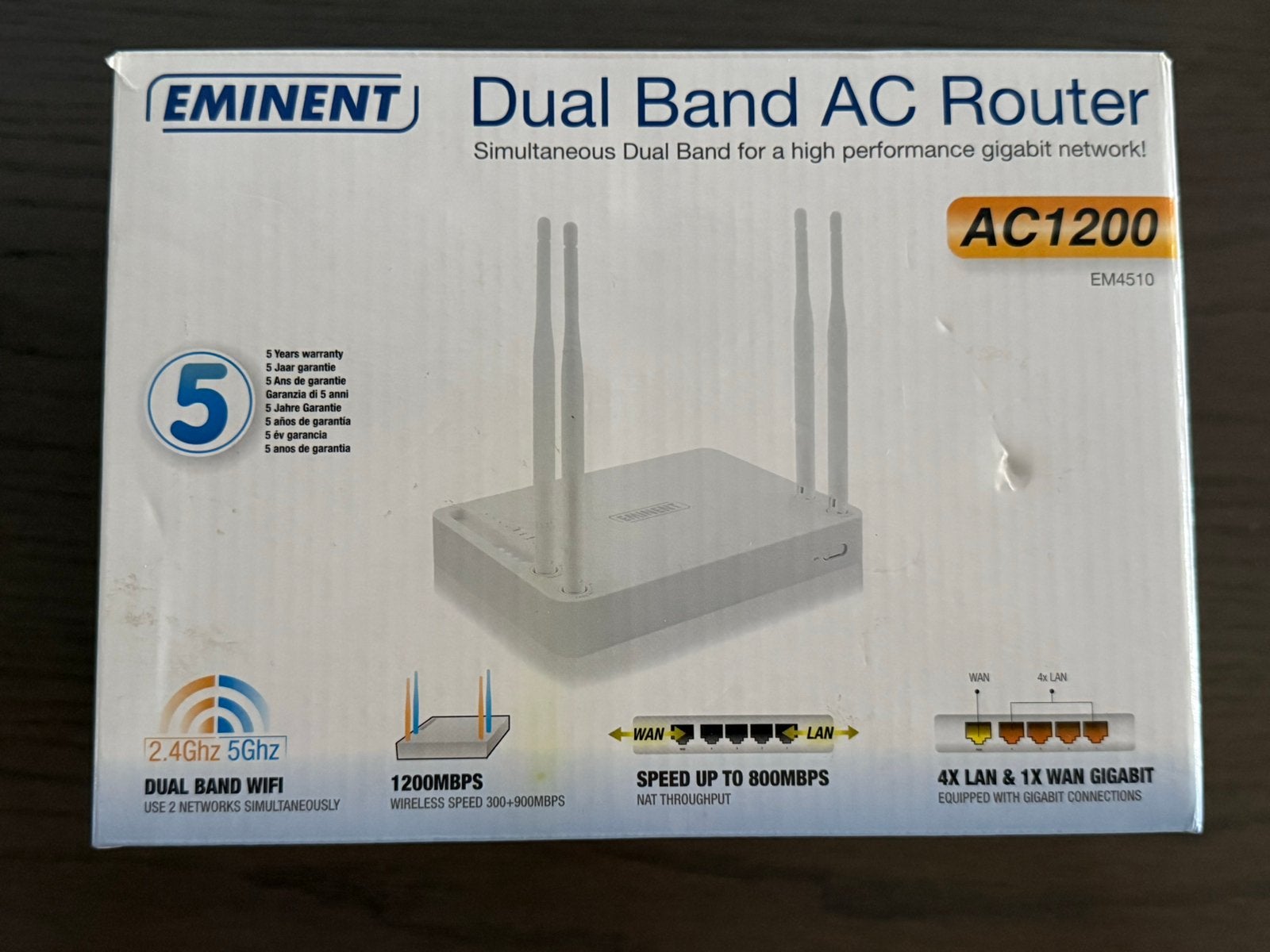Eminent Dual Band AC1200 Router - Nieuw in doos, Ophalen of Verzenden, Nieuw, Router