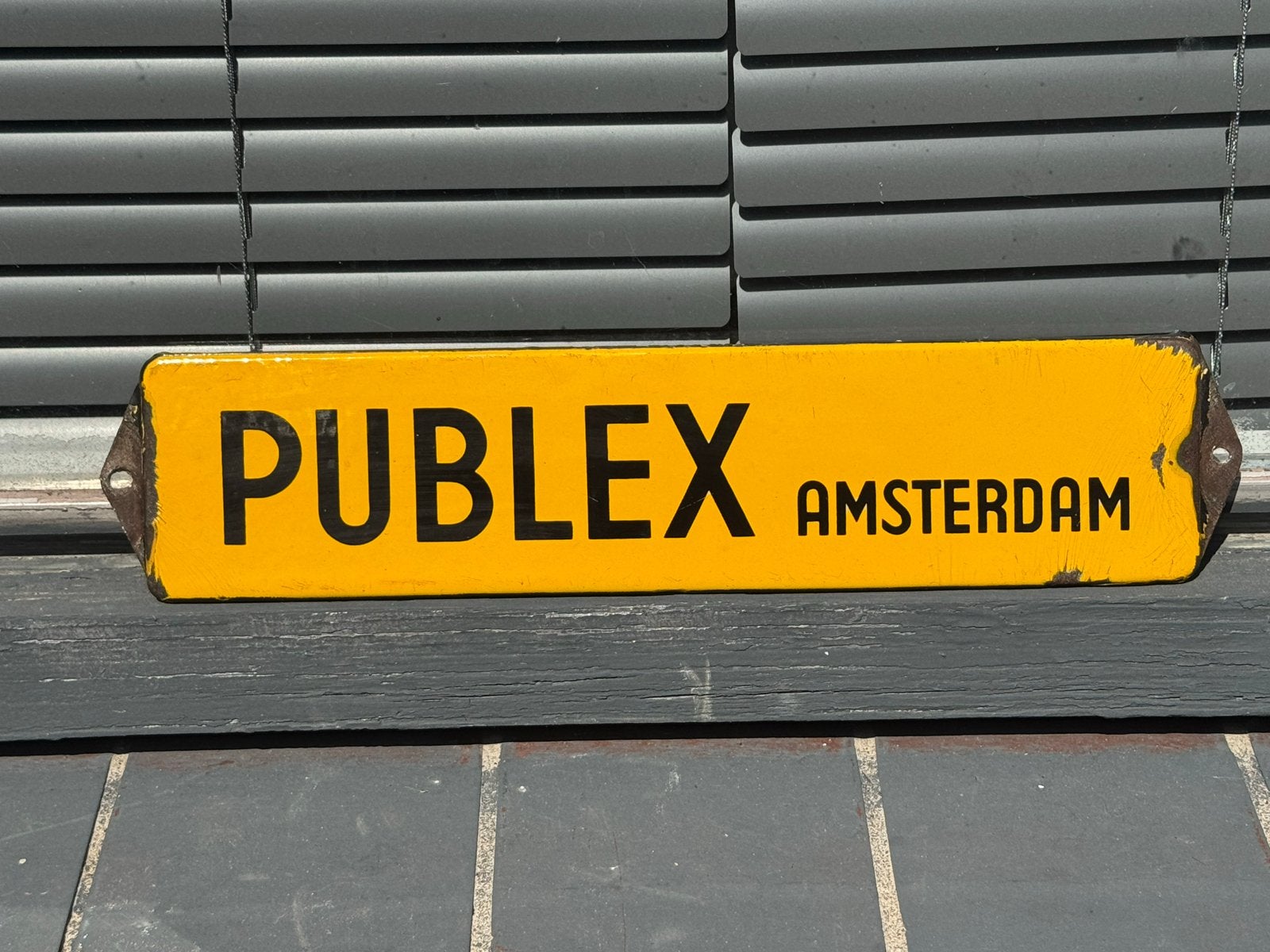 Emaille bord 'PUBLEX AMSTERDAM', Ophalen of Verzenden