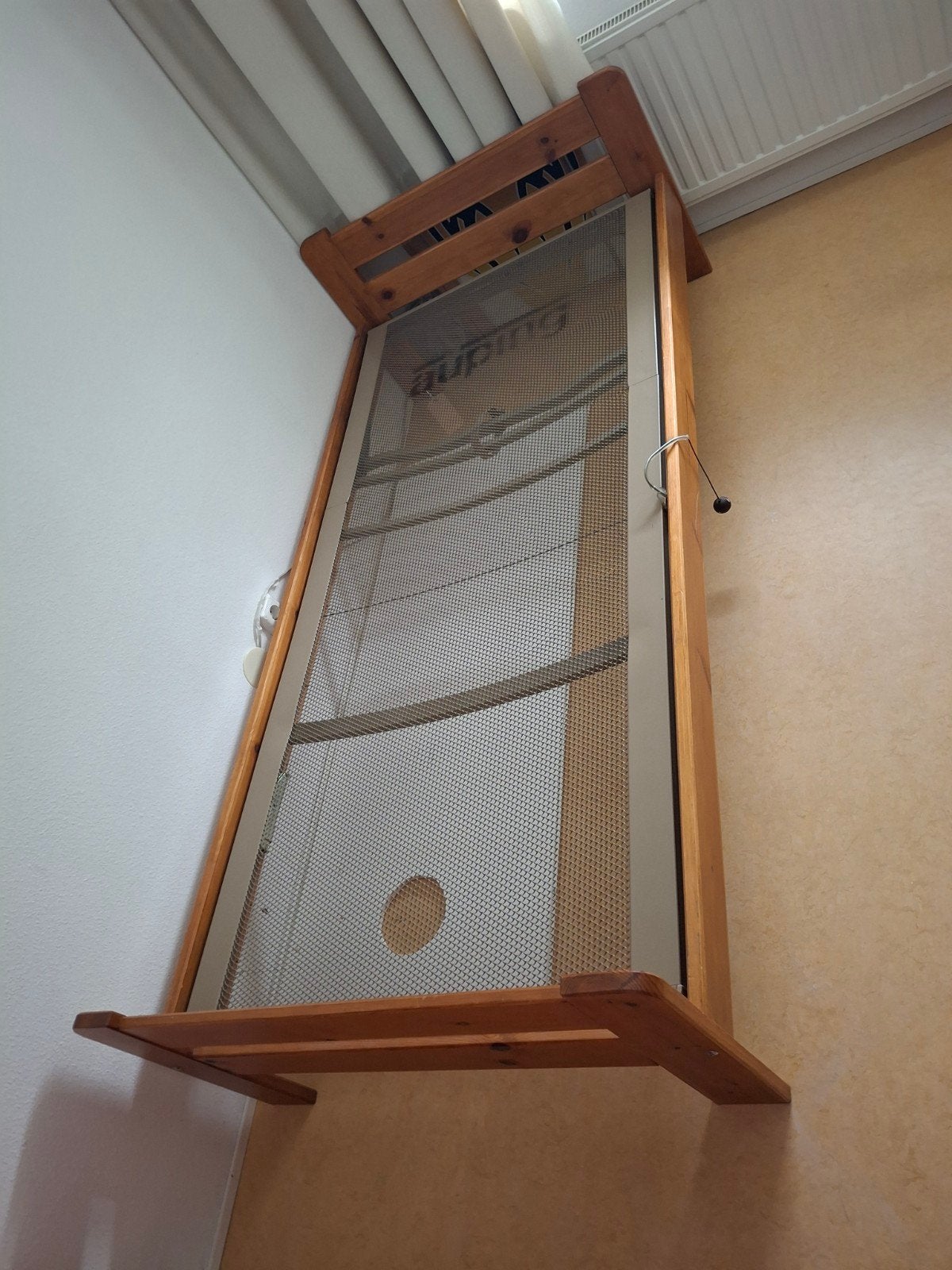 1 persoons bed met auping bodem 200 x 90, Ophalen, Gebruikt, 90 cm, Eenpersoons