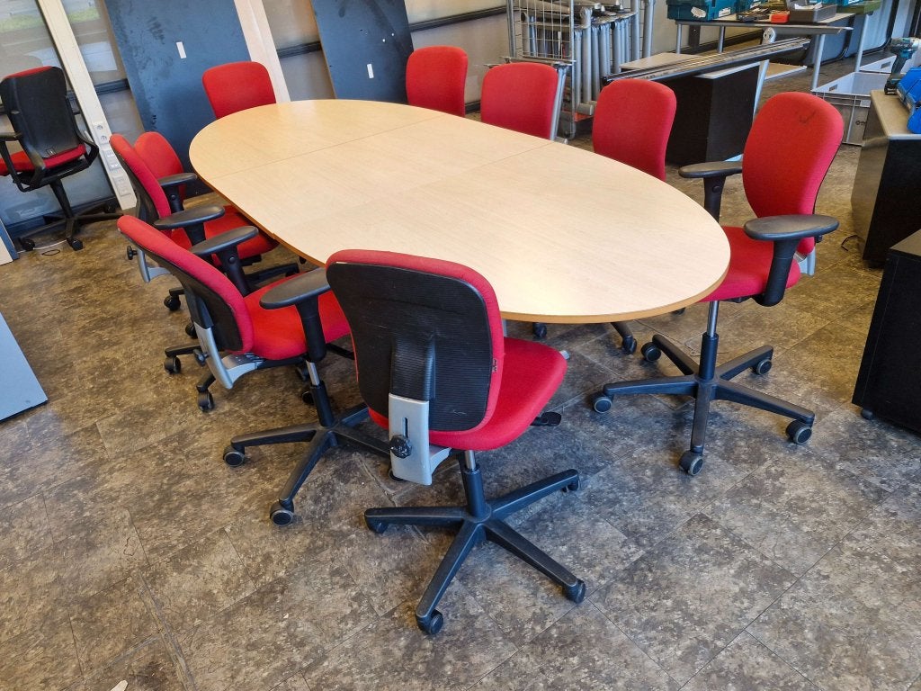 Ahrend vergadertafel 360cm leverbaar met diverse stoelen, Demontabel, Kofferen 60, 5492 BP Sint-Oedenrode, Ophalen of Verzenden