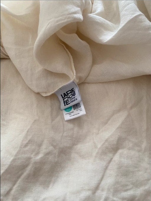 100% linnen dekbedovertrek 260x240 Crème, Huis en Inrichting, Slaapkamer | Beddengoed, Lits-jumeaux, Beige, Nieuw, Ophalen of Verzenden