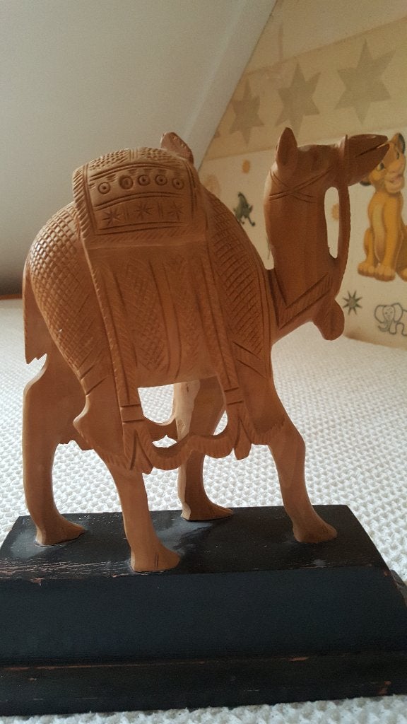 Houtsnijwerk india  Jaipur, Houtsnijwerk, Ophalen of Verzenden, Zoogdier, 20 - 50 cm